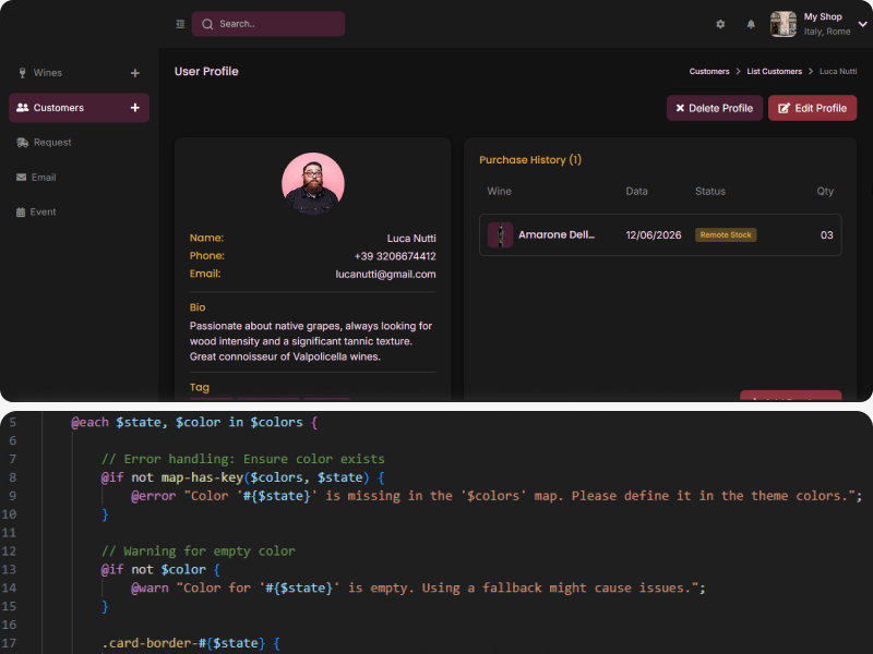Wine CRM Live Demo