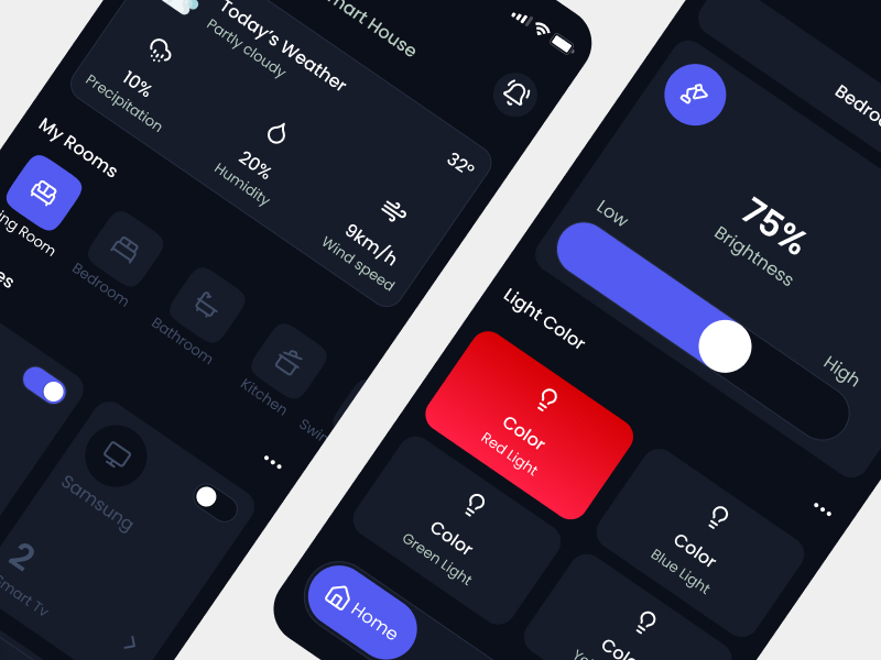Aether Smart Home App Interface