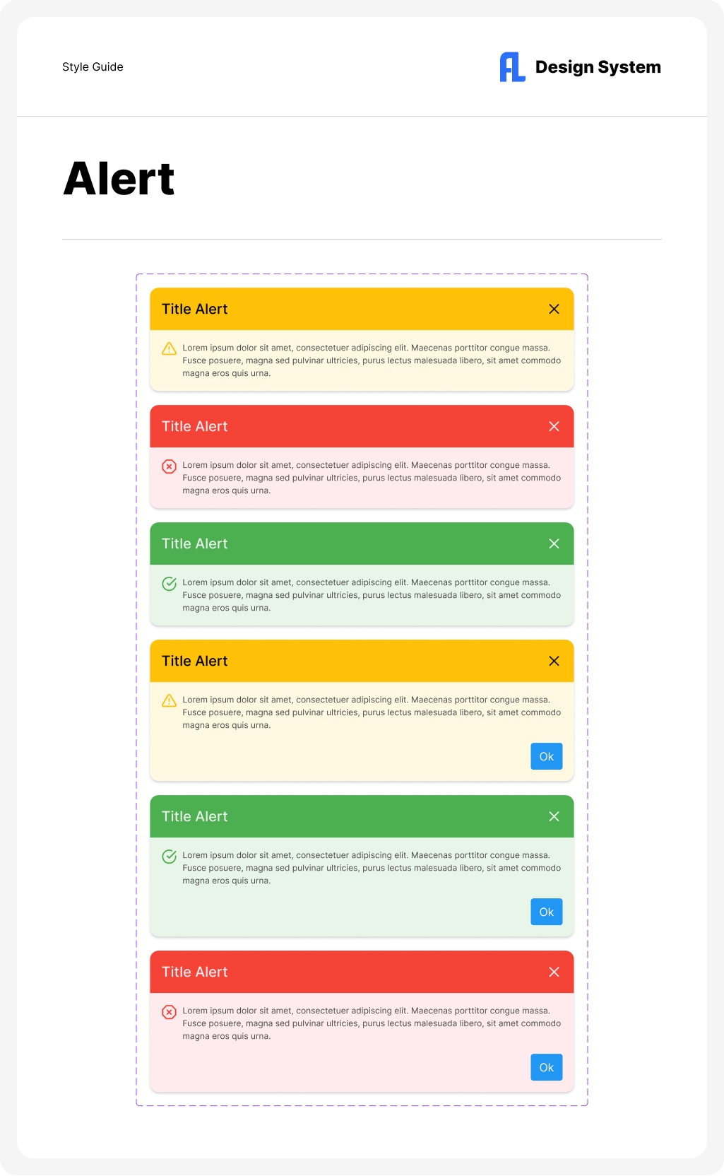 Design System Components Alert